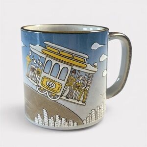 Vintage Otagiri Hand-Painted San Francisco Cable Car Mug